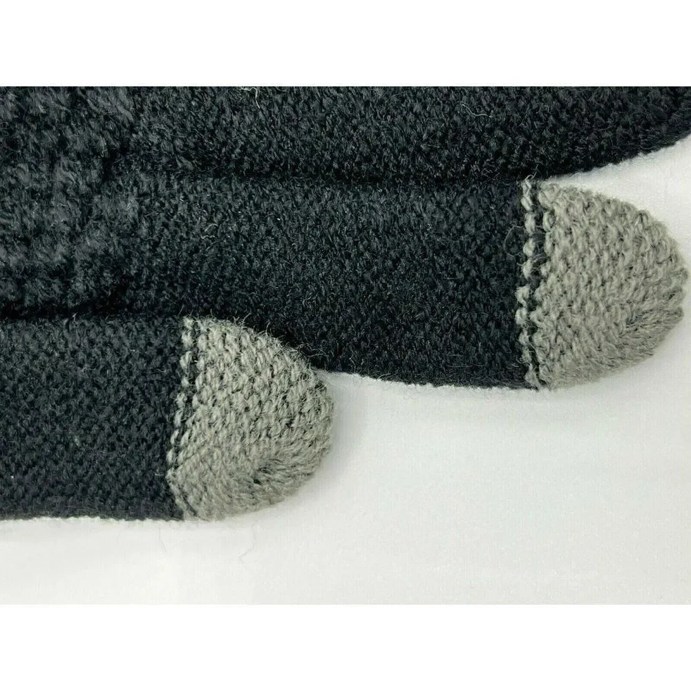 Touch Gloves Knit Black Gray Womens Small New